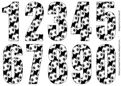 Big Numbers with Football Pattern (black)