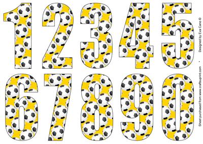 Big Numbers with Football Pattern (golden Yellow)