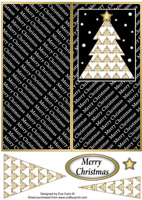 White Christmas Tree Dl Card
