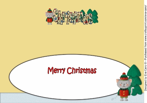 Christmas Cat Elf CHRISTMAS large dl insert