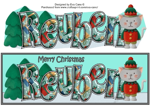 Christmas Cat Elf REUBEN large dl