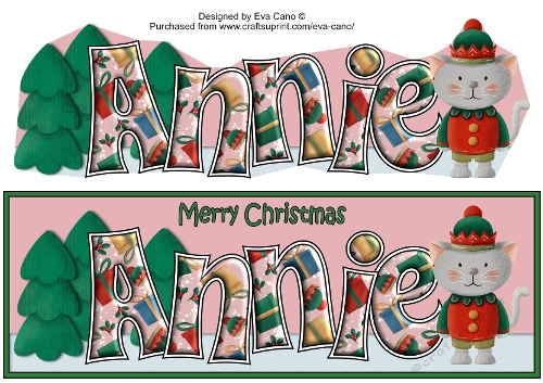 Christmas Cat Elf ANNIE large dl