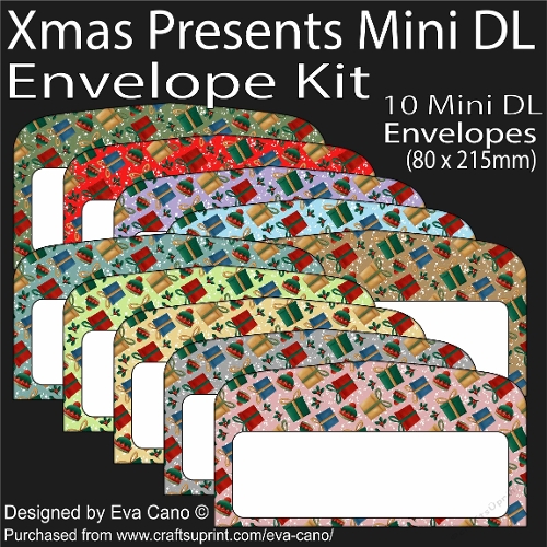 Xmas Presents Mini DL Envelope Kit