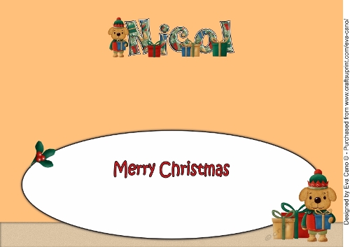 Christmas Dog Elf with presents NICOL large dl insert