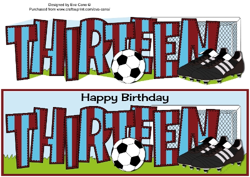 Football Boots & Football with maroon & blue stripes THIRTEEN large dl