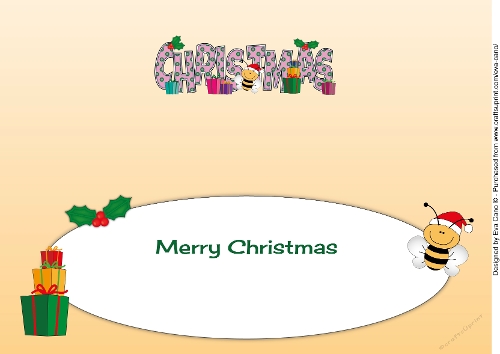 Christmassy Bee CHRISTMAS large dl insert