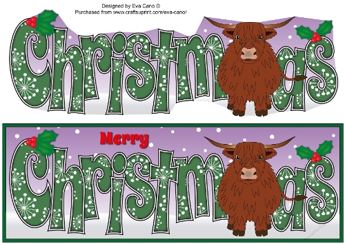 Christmas Highland Cow CHRISTMAS large dl 2