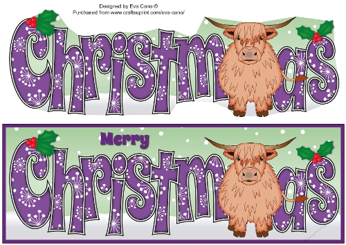 Christmas Highland Cow CHRISTMAS large dl 4