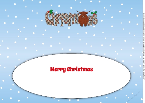 Christmas Highland Cow CHRISTMAS large dl insert
