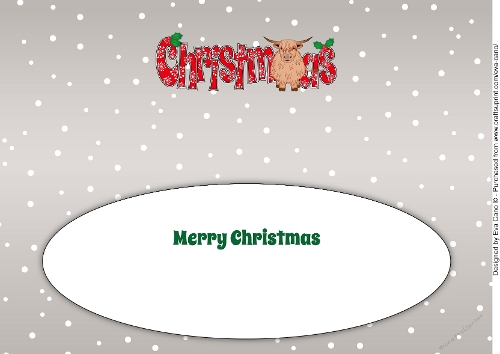 Christmas Highland Cow CHRISTMAS large dl 3 insert