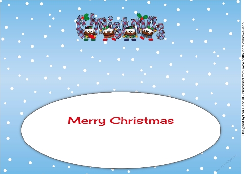 Crazy Scottish Christmas Puddings CHRISTMAS large dl insert