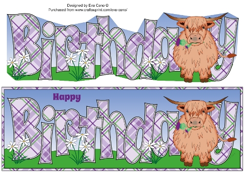 Highland Cow BIRTHDAY large dl