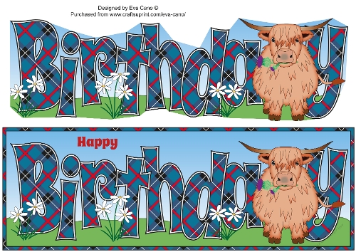 Highland Cow BIRTHDAY large dl 2