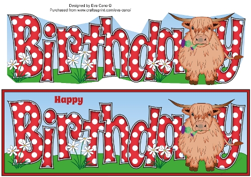 Highland Cow BIRTHDAY large dl 3