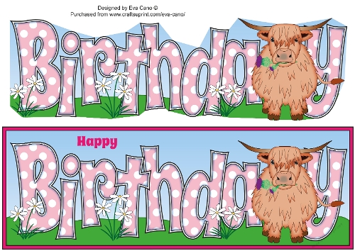 Highland Cow BIRTHDAY large dl 4