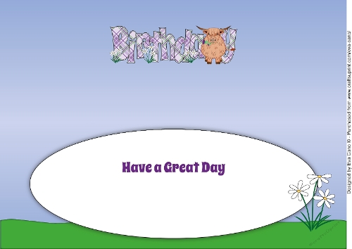 Highland Cow BIRTHDAY large dl insert