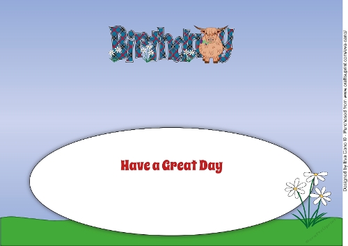 Highland Cow BIRTHDAY large dl 2 insert