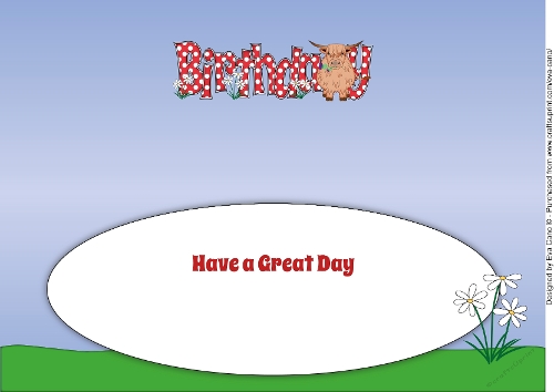 Highland Cow BIRTHDAY large dl 3 insert
