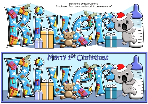 First Christmas Baby Koala and bottle RIVER large dl