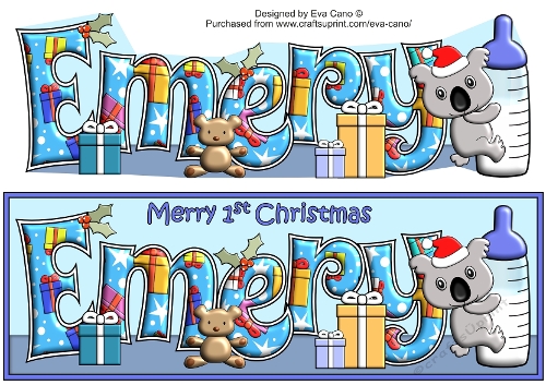 First Christmas Baby Koala and bottle EMERY large dl