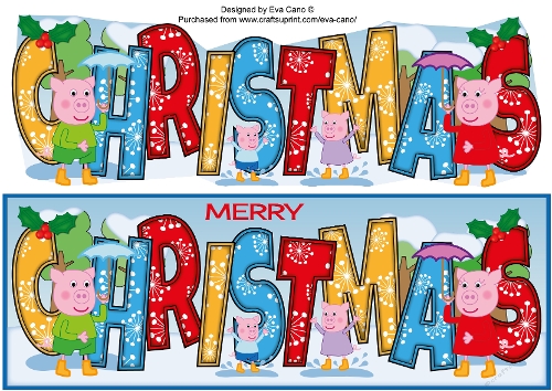 Christmassy Pinkie Pigs Day Out CHRISTMAS large dl