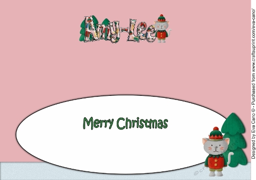 Christmas Cat Elf AMY-LEE large dl insert