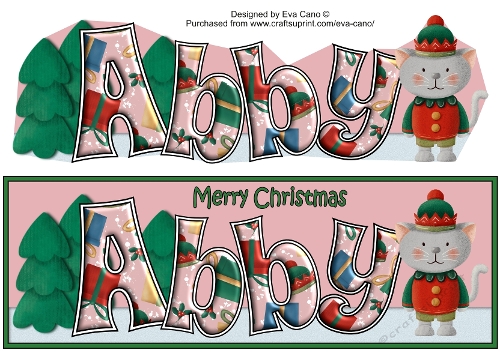 Christmas Cat Elf ABBY large dl