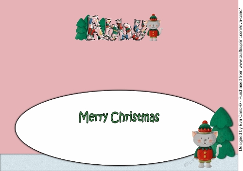 Christmas Cat Elf ABBY large dl insert