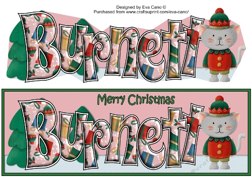 Christmas Cat Elf BURNETT large dl
