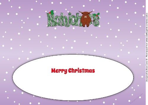 Christmas Highland Cow RABJOHNS large dl insert
