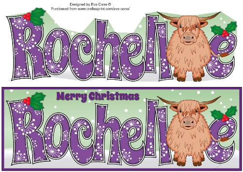 Christmas Highland Cow ROCHELLE large dl
