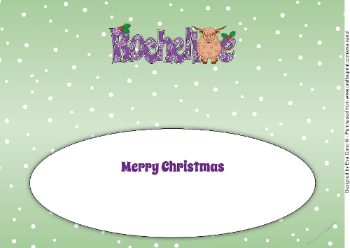 Christmas Highland Cow ROCHELLE large dl insert