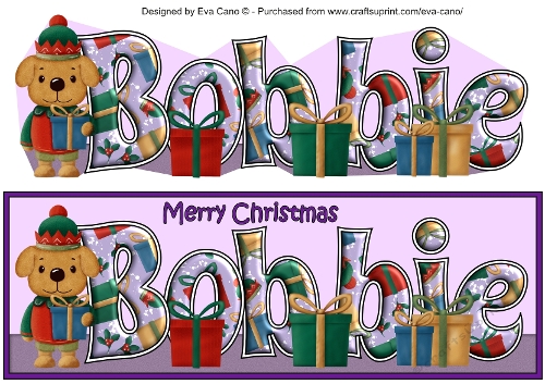 Christmas Dog Elf with presents BOBBIE large dl