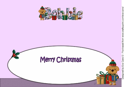 Christmas Dog Elf with presents BOBBIE large dl insert