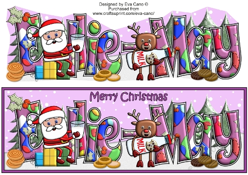 Smiley Santa and Rudolf having milk and cookies ELLIE-MAY large dl