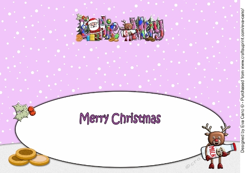 Smiley Santa and Rudolf having milk and cookies ELLIE-MAY large dl insert