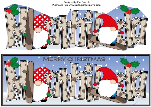 Christmas Gnomes snowboarding MATHILDA large dl