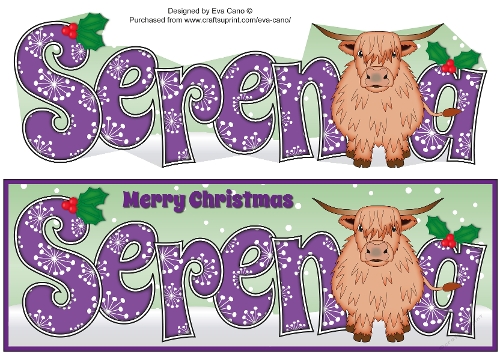 Christmas Highland Cow SERENA large dl