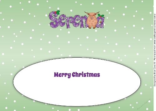 Christmas Highland Cow SERENA large dl insert