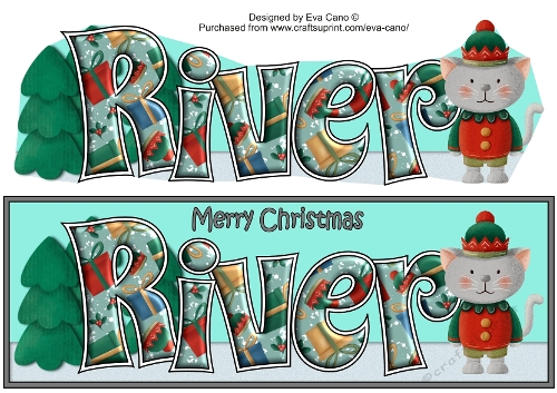 Christmas Cat Elf RIVER large dl