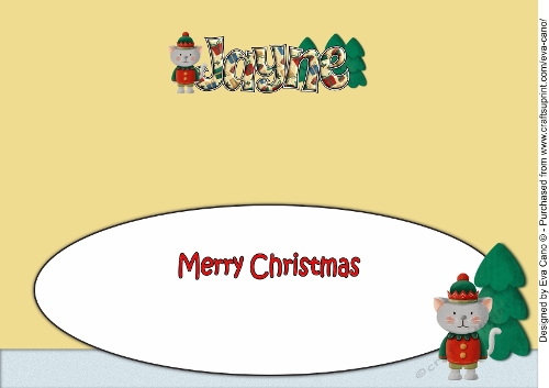Christmas Cat Elf JAYNE large dl insert