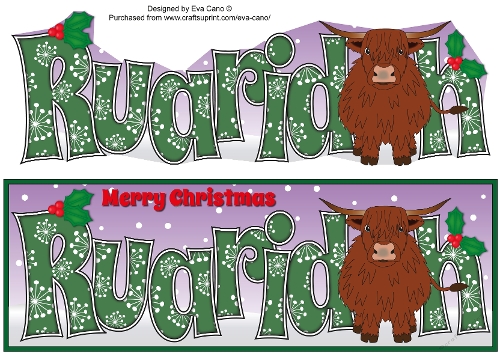 Christmas Highland Cow RUARIDH large dl