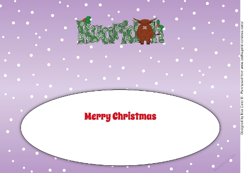 Christmas Highland Cow RUARIDH large dl insert