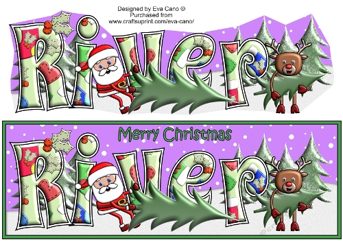 Smiley Santa and Rudolf picking a tree RIVER large dl