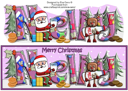 Smiley Santa and Rudolf having milk and cookies NELLY large dl