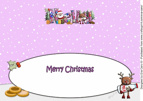 Smiley Santa and Rudolf having milk and cookies NELLY large dl insert