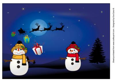 Cute Snowmen and Santa A4 Topper