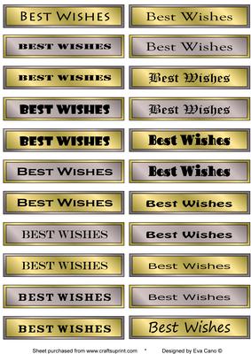 Best Wishes Tags in Silver and Gold (horizontal)