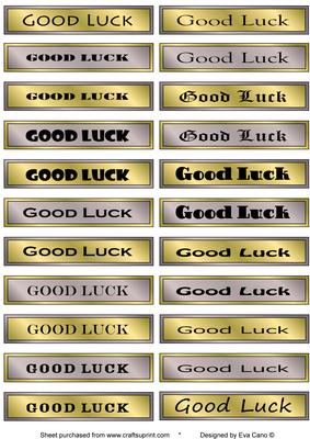 Good Luck Tags in Silver and Gold (horizontal)