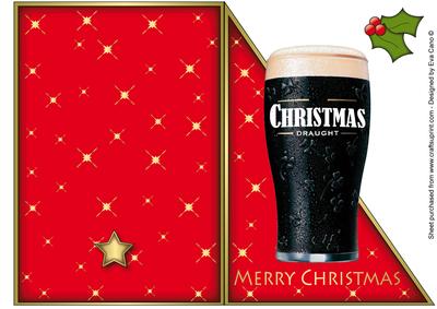 Mine's a Pint for Christmas Cut and Fold (red)